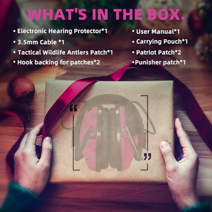 PROHEAR Electronic Ear Protection for Shooting with 4X Sound Amplification, Gun Range Hearing Protection Muffs, NRR 23dB Noise Reduction Headphones for Hunting, Pink - style: Electronic-pink