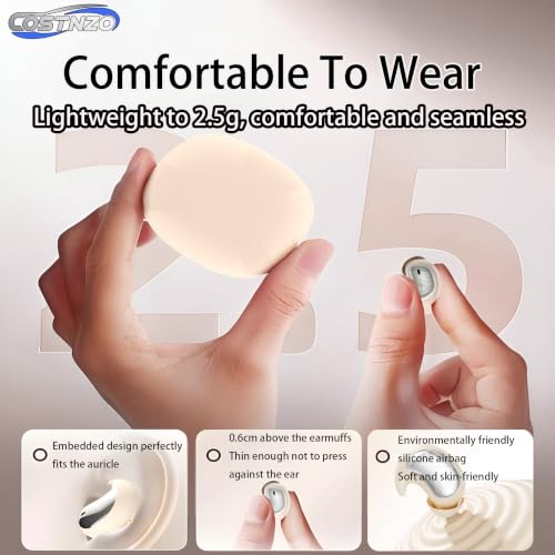 Efficient Noise Cancelling Sleep Earbuds for Side Sleepers (Beige) | Built in Sleep Mode, 2 Natural Sounds White Noise, Sleeping Earbuds - color: Beige
