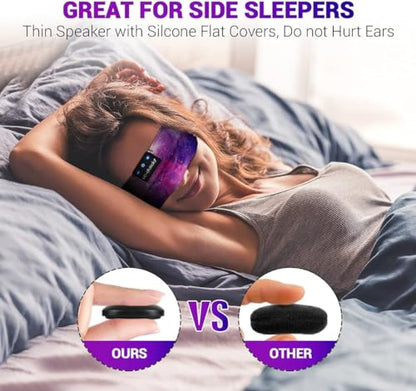 LC-dolida Sleep Headphones Bluetooth 5.4, Headband Headphones Earphones Wireless, Sleep Mask for Gifts,Workout,Jogging,Yoga(Purple) - color: Purple