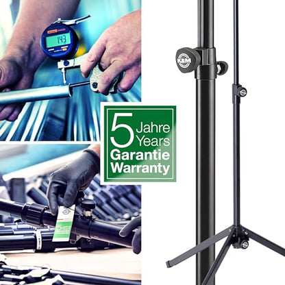 K&M Konig & Meyer 16080.000.55 Headphone Clamp-On Tube Holder | Protective Rubber Padded Arm | Slip-Resistant | Steel Design | Headset Accessory w/ Earbud / Headphone Jack Cable Rack | German Made - style: Stand for foot