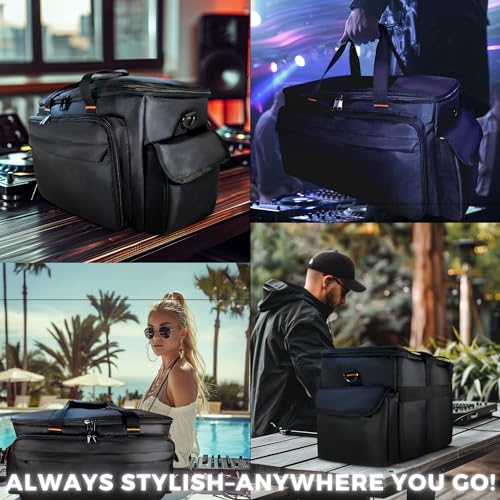 DJ Cable File Gig Bag with Detachable Dividers | 1680D Fabric | For DJ Gear, Sound Equipment & Accessories | Padded Storage for Mics, Lighting, Camera, Pedals, Cords