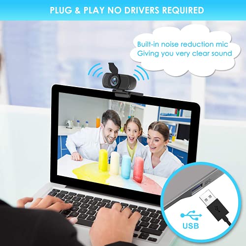XPCAM HD 1080p Webcam with Microphone,USB Web Camera for Computer PC Laptop - color: webcam for pc (black)