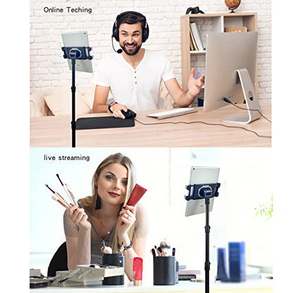 Tablet Floor Stand Adjustable Tripod Stand Compatible for 5.5-12.9" iPad