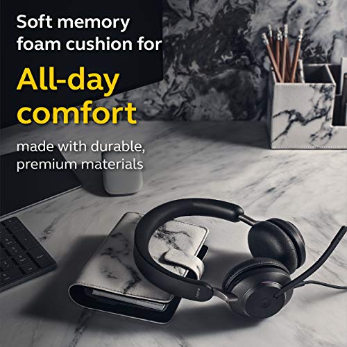 Jabra Evolve2 40 MS Wired Headphones, USB-C, Stereo, Black – Telework Headset for Calls and Music, Enhanced All-Day Comfort, Passive Noise Cancelling Headphones, MS-Optimized with USB-C Connection | Telework Headset, Enhanced All-Day Comfort, Passive Nois
