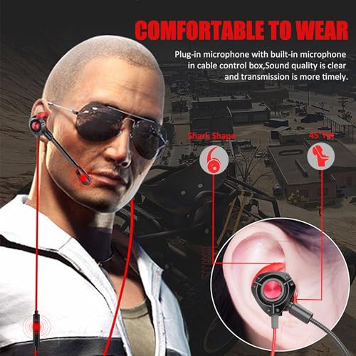 Gaming Headset with Microphone Wired Gaming Earbuds PC for PS4 PS5 One PlayStation 5 Games Mobile Phone,Detachable Stereo Bass Earphones Noise Cancelling Gaming Headphones with Mic Black - style: Style-03