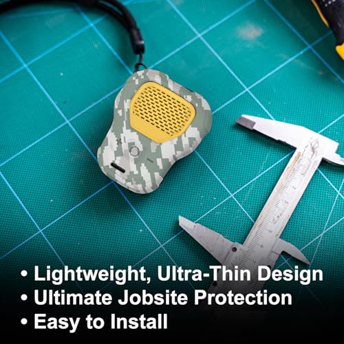CYBERGUYS Silicone Case for DEWALT Wearable Bluetooth Speaker, Camo | Durable Shock-Proof Non-Slip Protective Cover for DEWALT Mini Speaker, Lanyard, Small Lightweight, Easy-to-Install Sleeve - color: Digital Camo