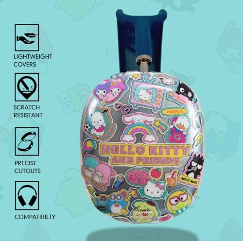Sonix x Sanrio Protective Case Cover for AirPods Max Headphones | Clear TPU Cover Case | Hello Kitty & Friends Stickers - color: HK Stickers