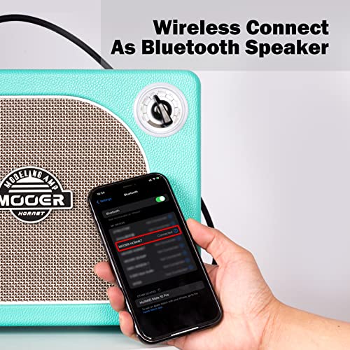 MOOER Guitar Amplifier Combo 15W, Practice Amp with 9 Digital Amp Models, 6.5" Speaker, Bluetooth, Headphone Output, for Electric/Acoustic Guitar and Bass - Hornet Green - color: green