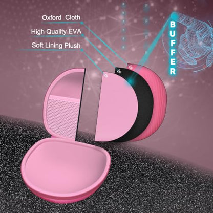 Kids Headphones Case for iClever/JBL/Acer Etc Headphone,Red+Pink,Case Only | for iClever BTH12 HS19 BTH20 BTH22 BTH26/Candy Bila/Acer/JBL Junior 320/MIDOLA/JoySpark/ADOOPE Etc Girls Boy Kid Headphone - color: Red+Pink