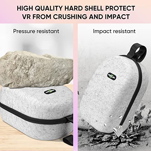 sarlar Large Hard Carrying Case Compatible with Oculus Meta Quest 3S/Quest 3/Quest 2/Pimax Dream Air & PS VR2 Gaming Headset, KIWI Design, BOBOVR M3/M2 Pro, SUPERUS, Saqico All Battery Head Strap