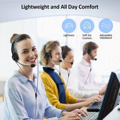 AGPTEK® Hands-Free Call Center Noise Cancelling Corded Monaural