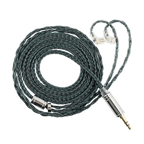 Linsoul Tripowin Zonie 16 Core SilverPlated IEM Cable, Recessed 2pin, 3.5mm - color: Moss