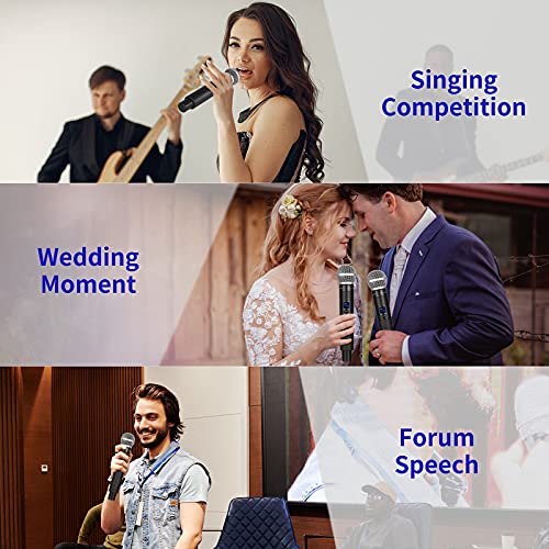 MicrocKing 8-Channel UHF Wireless Microphone System, 8 Mics, 400ft Range | Ideal for karaoke, church, conference & events. 8 dynamic metal handheld mics, 400ft range. Auto connect for easy setup. - style: 8 Handheld mics