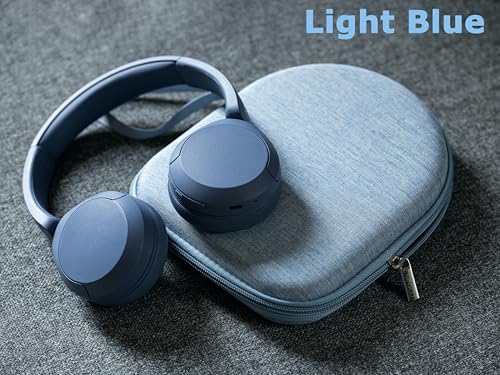 Ginsco Case Compatible with Sony WH-CH520 Wireless Headphones Bluetooth On-Ear Headset with Microphone, with JBL Tune 510BT/520BT/500BT Ultra-Slim Hard Shell Case for On Ear Headphones (Light Blue) - color: Light Blue