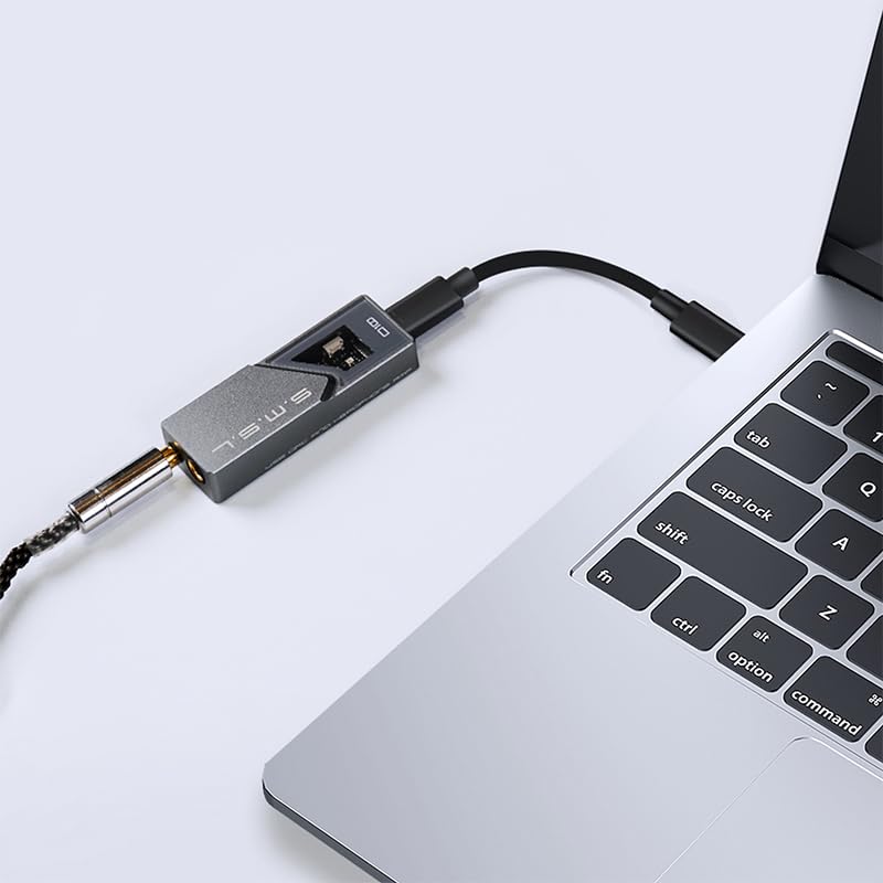 S.M.S.L D10 Audio Portable Mini Decoder Earphone Amplifier 2*CS43131 Chip 3.5mm Headphone Jack and 4.4mm Balanced Jack 500mW Output DSD256 32Bit/384kHz Connectable to PC Mobile Phone (Grey)