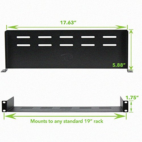 NavePoint Universal Rack Tray Vented Shelves 1U Black 6 Inches (150mm deep) No Lip - size: 6" Deep