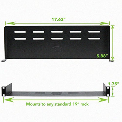 NavePoint Universal Rack Tray Vented Shelves 1U Black 6 Inches (150mm deep) No Lip - size: 6" Deep