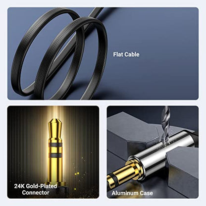 UGREEN 3.5mm Audio Cable, Stereo Aux Cord, 90 Degree Right Angle, 1.5FT | Male to Male, 24K Gold Plated, Compatible with Beats iPhone, iPod, iPad, Tablets, Speakers, Home Stereos, Speaker - size: 1.5FT