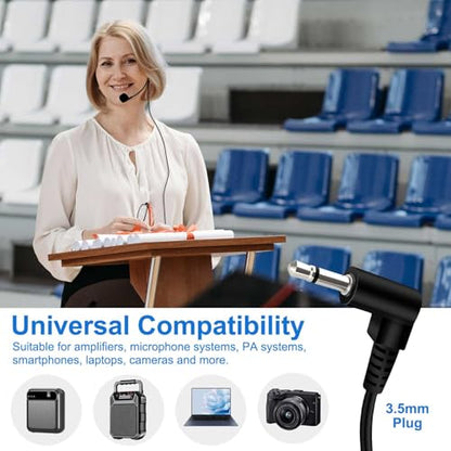 Kinizuxi Hands Free Microphone Headset Mic,Flexible Wired Boom for Voice Amplifier, 3.5mm Connector Jack Headset Microphone for Singing,Speaking,Teachers,Coaches,Presentations, Seniors and More | Hands-Free 3.5mm Wired Boom Headset Microphone for Singing,