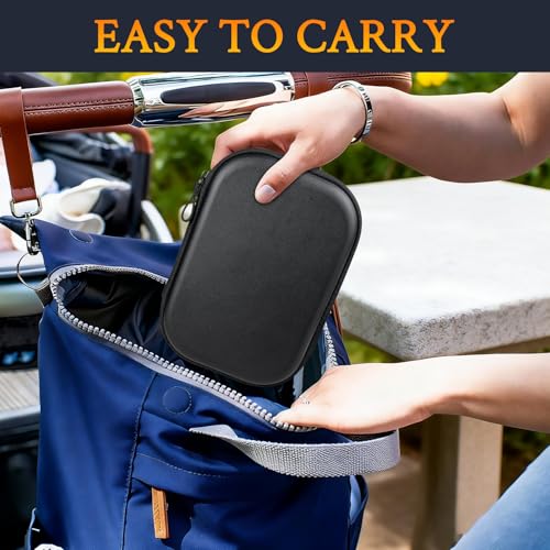 SOULWIT Headphone Carry Case for Bose QC35/QC45/QC Ultra/QC25/QC SE/Quiet Comfort, Hard EVA Replacement Case, Travel Storage Bag with Carabiner - Black