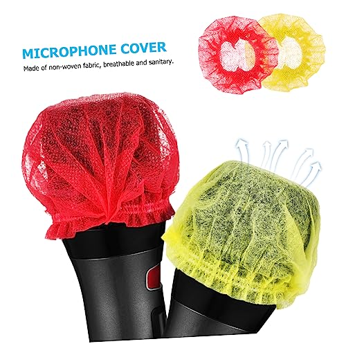 Toyvian 100Pcs Disposable Non Woven Microphone Covers Removable Windscreen for Music Studios and Ktv Breathable Design Microphone Protection Convenient and Sanitary