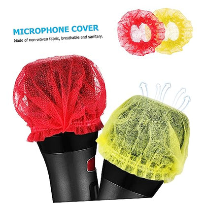 Toyvian 100Pcs Disposable Non Woven Microphone Covers Removable Windscreen for Music Studios and Ktv Breathable Design Microphone Protection Convenient and Sanitary