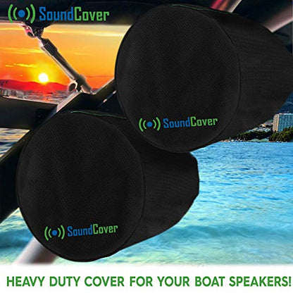Black 600D Marine Wake Tower Speaker Covers – Large (H 14" × W 14" × D 12.8") – Weather-Resistant Covers for Marine & ATV Speakers - color: Black, size: LARGE