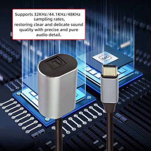 xiwai USB-C Input to SPDIF Toslink Optical Audio Jack Opt Type-C Male to Digital Optical Fiber Optic Sound Interface Female Adapter Wire for Desktop Laptop 20cm - style: Type-C to Toslink Female