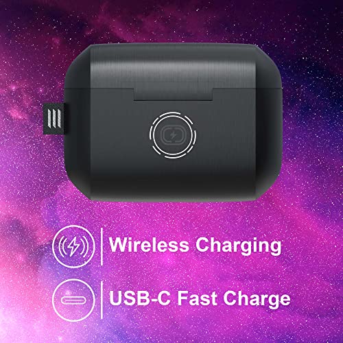 New Soul S-Play Bluetooth Wireless Earbuds | 40ms Low Latency, Gaming, and Entertainment In-Ear Headphones with Microphone | Water Resistant, Wireless Charging Case, 28 Hours of Playtime | Omega Black