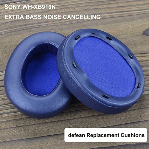 Defean Blue Earpads for Sony WH-XB910 XB910N(NO fit WH-H910N) | Replacement Ear Cushions for Sony WH-XB910 XB910N Headphones,High-Density Noise Cancelling Foam - color: Blue