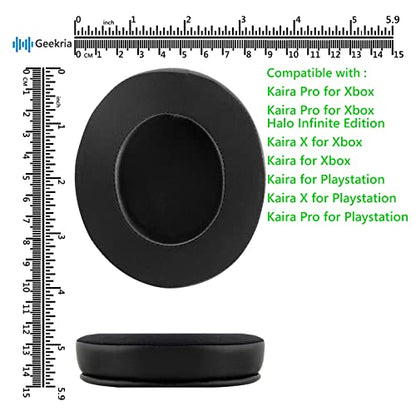 Geekria Sport Cooling Gel Replacement Ear Pads for Razer Kaira Pro, Kaira Pro Halo Infinite Edition, Kaira X, Kaira Headphones Ear Cushions, Repair Parts (Black)