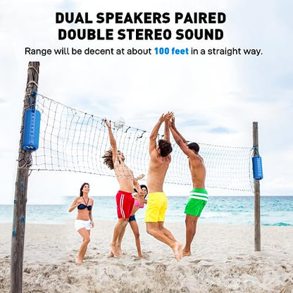 MIATONE Boombox Outdoor Portable Bluetooth Speakers Wireless Speaker Waterproof - Blue - color: BLUE