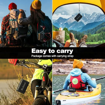Bobtot Portable Small Bluetooth Speaker, IPX7, 5W | Mini Speaker, Loud and Stereo Sound with Dual Bass, 15H Playing Time, TWS Pairing for Travel, Party, Camping