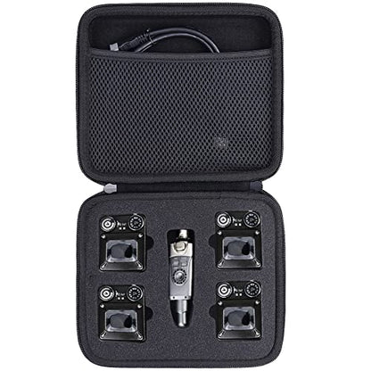 co2CREA Hard Case for Xvive U4 U4R U4R2 U4R4 Wireless Monitoring System | IEM System Transmitter Beltpack Receiver Compatibility, Portable Travel Case Replacement, Protective Storage Bag - size: for Xvive U4R4