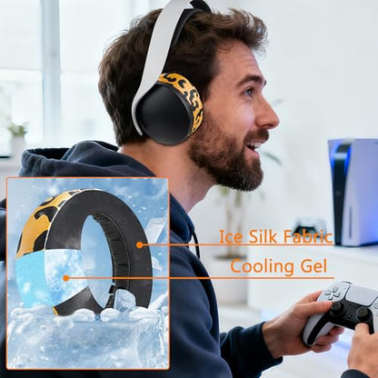 SOULWIT Earpads for Sony PS5 Pulse 3D Wireless Headset, Cooling Gel Replacement Ear Pad Cushions with Noise Isolation Foam - Tiger Stripes - color: Tiger Stripes