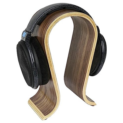 Linkidea Wooden Headphone Stand, Omega Headset Holder Desk Display Hanger for Over-Ear Gaming Headphones Compatible with Audio-Technica, Bose, AKG, Sennheiser, Beats, Sony
