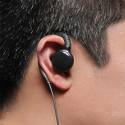 1 Wire Push to Talk Earpiece with 3.5mm Connector Compatible with Zello PTT App, PTT Button with in-Line Noise Reducing Mic, C-Ring Ear Loop for Left or Right Ear