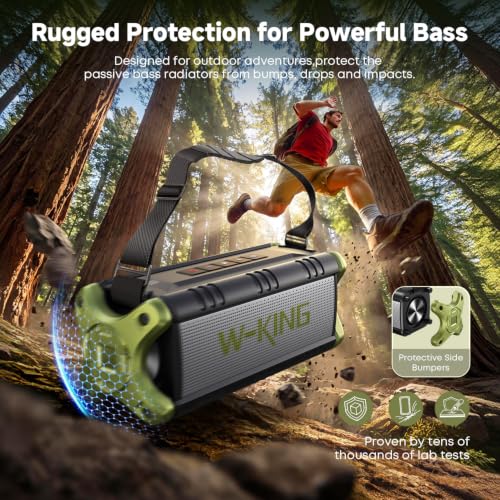 Portable Speakers Bluetooth Wireless, 90W Max Loud Outdoor Speaker with Deep Bass, IPX6 Waterproof, Floatable, Custom EQ, 40H, Dual Pairing, Subwoofer *2, TF, Large Speaker for Beach/Garage/Jobsite