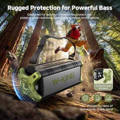 Portable Speakers Bluetooth Wireless, 90W Max Loud Outdoor Speaker with Deep Bass, IPX6 Waterproof, Floatable, Custom EQ, 40H, Dual Pairing, Subwoofer *2, TF, Large Speaker for Beach/Garage/Jobsite