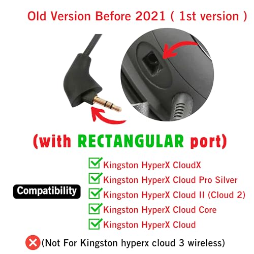 Hyperx Cloud 2 Mic Replacement, (Old Version Before 2021), Cloud X, Cloud II, Cloud Core, Cloud Pro Silver – Noise Cancelling Boom Microphone Compatible with Gaming Consoles, PC, 3.5mm Jack - style: Angle Jack Slot (Old Version Before 2021)