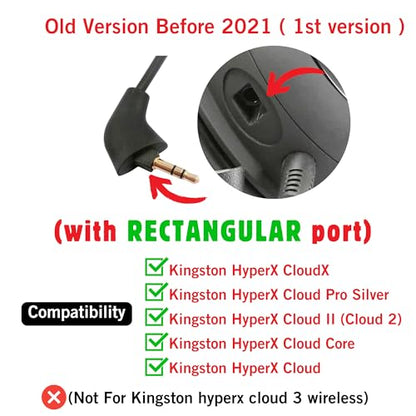 Hyperx Cloud 2 Mic Replacement, (Old Version Before 2021), Cloud X, Cloud II, Cloud Core, Cloud Pro Silver – Noise Cancelling Boom Microphone Compatible with Gaming Consoles, PC, 3.5mm Jack - style: Angle Jack Slot (Old Version Before 2021)