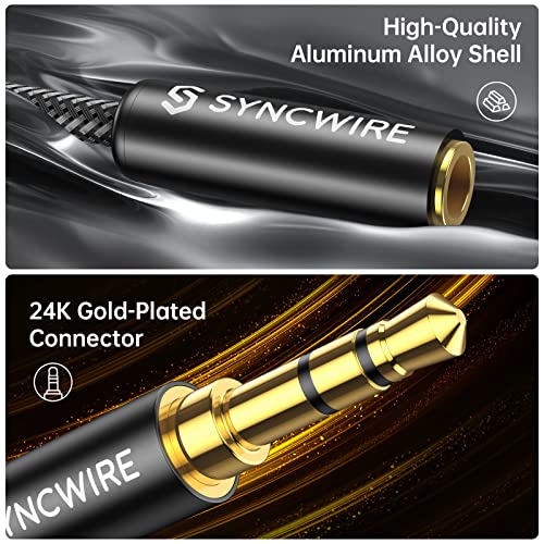 Headphone Splitter, Syncwire Nylon-Braided 3.5mm Extension Cable Audio Stereo Y Splitter (Hi-Fi Sound), Male to 2 Ports Female Headset Splitter for Apple, Samsung, Tablets & More (No Mic) | Extension Cable Audio Stereo Y Splitter (Hi-Fi Sound), Headset Sp