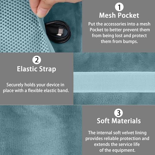 for Bose New SoundLink Micro 2nd Gen Speaker Protective Case, Blue | EVA Hard Shell, Soft Velvet Lining, Durable Wrist Strap, Portable Travel Bag with Carabiner, Mesh Accessory Pocket - color: Blue Case