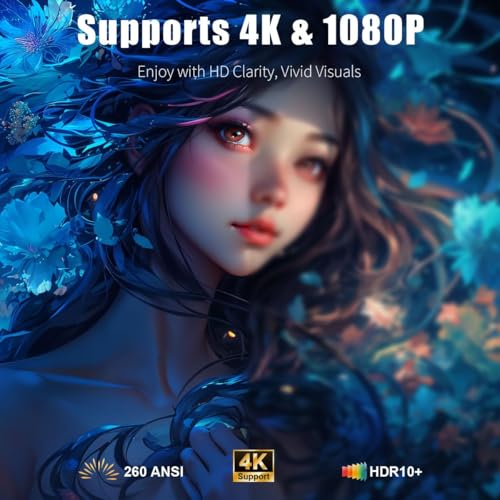 Mini Projector with Wifi and Bluetooth,4K Supported Smart Projector