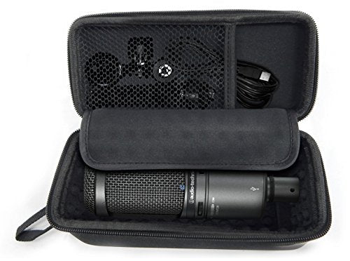 CASEMATIX USB Condenser Microphone Case Compatible with Rode NT-USB, NT1 A Mics and More with Small Cables - Includes Case for Microphones Only