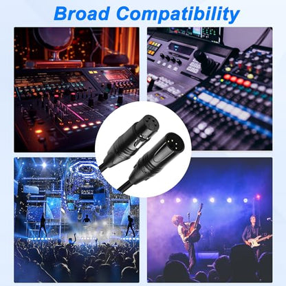 MEIRIYFA XLR 4 Pin Male to Female Power Supply Cable - Balanced Extension Patch for DSLR Camera Monitor - Black, 1.8M