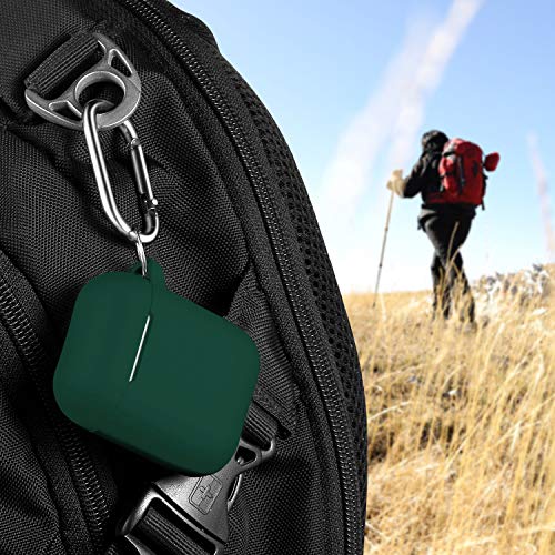 for AirPods 2nd/1st Case Silicone Cover, Black Green | Compatible with Apple AirPods 2nd/1st (2019/2016) Generation with Keychain & Cleaner Kit, Wireless Charging Compatible - color: E1-Black Green