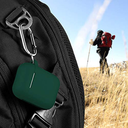 for AirPods 2nd/1st Case Silicone Cover, Black Green | Compatible with Apple AirPods 2nd/1st (2019/2016) Generation with Keychain & Cleaner Kit, Wireless Charging Compatible - color: E1-Black Green