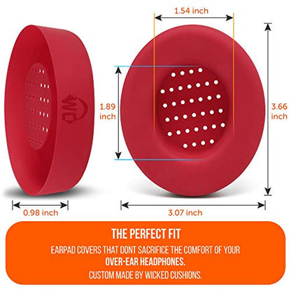 WC SweatZ Studio - Patented Covers for Beats Studio 3 (A1914) & 2 (B0500) | Made by Wicked Cushions | Made with Premium Silicone | Also fits B0501 | Red - color: Red