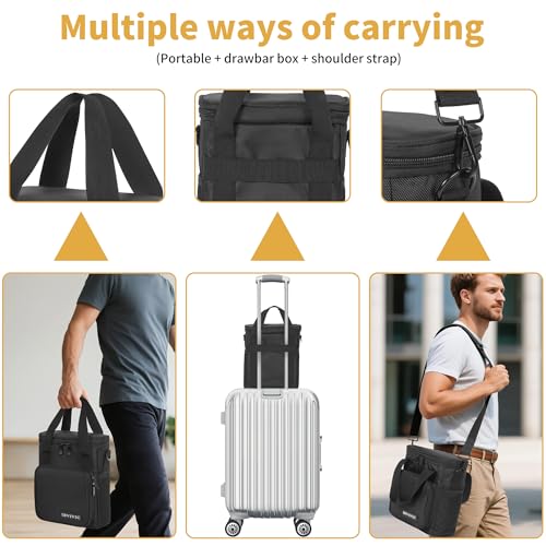 IBVIVIC 3 Slots Wireless Microphone Case with Foam, Mic Carrying Bags | Microphone Carrying Case with Shoulder Strap for Party, Singing (Black) - size: 3 Slots